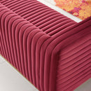 Charisma Channel Tufted Performance Velvet Living Room Sofa