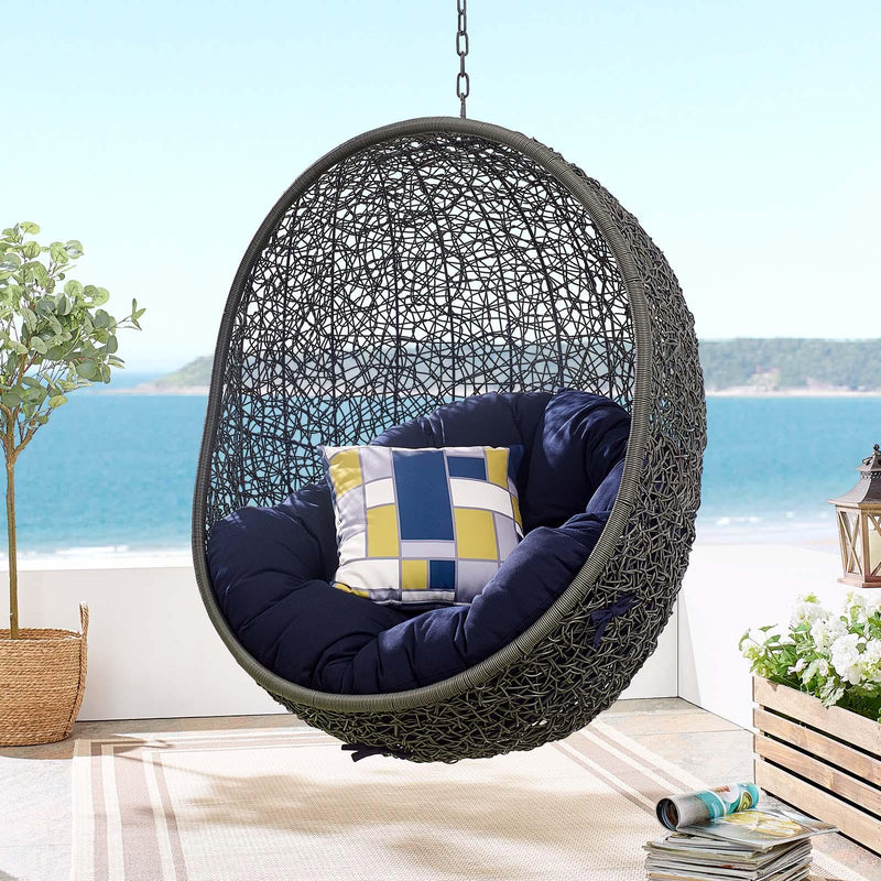 Hide Sunbrella� Fabric Swing Outdoor Patio Lounge Chair Without Stand