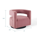 Spin Cutaway Performance Velvet Swivel Armchair
