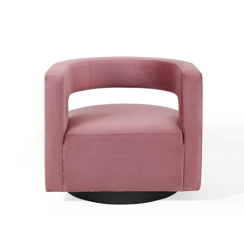 Spin Cutaway Performance Velvet Swivel Armchair