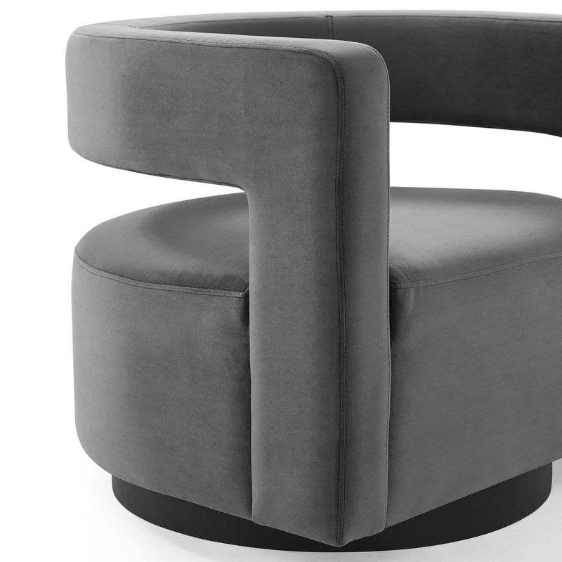 Spin Cutaway Performance Velvet Swivel Armchair