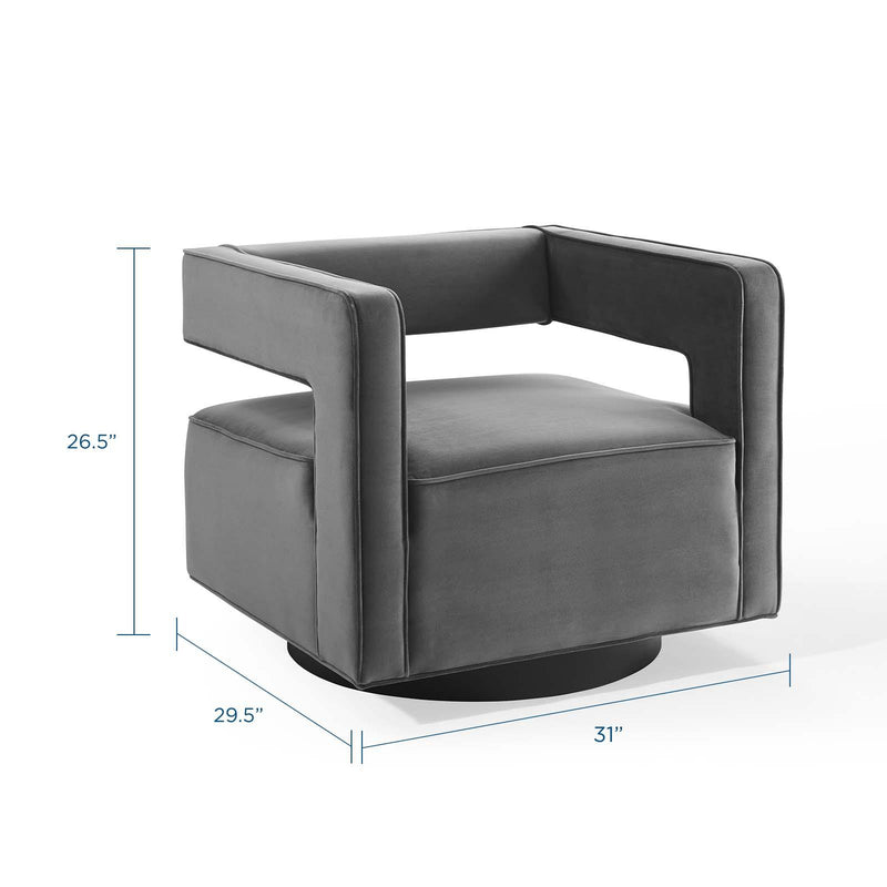 Booth Performance Velvet Swivel Armchair