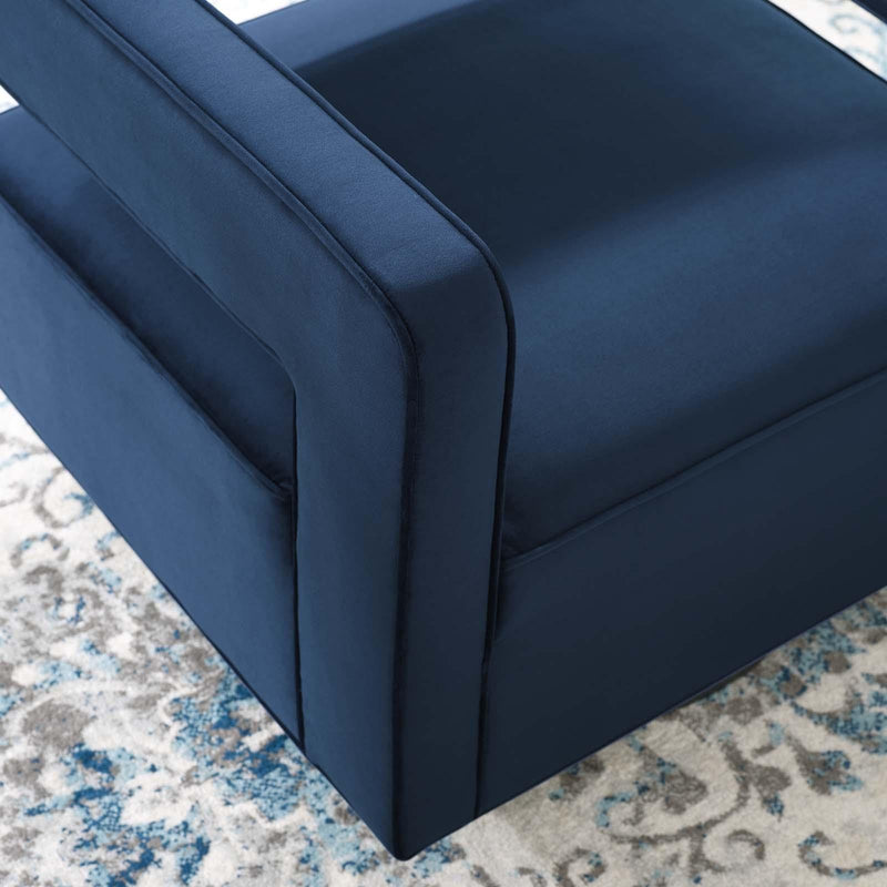 Booth Performance Velvet Swivel Armchair