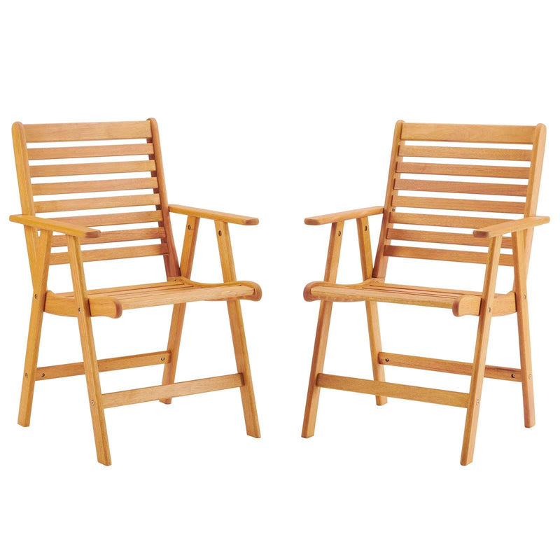 Hatteras Outdoor Patio Eucalyptus Wood Armchair Set of 2 image