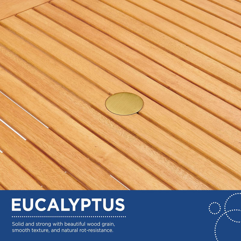 Orlean 4 Piece Outdoor Patio Eucalyptus Wood Set