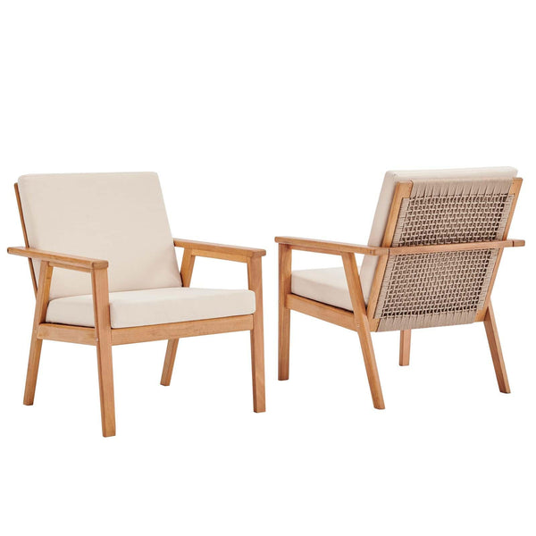 Vero Outdoor Patio Ash Wood Armchair Set of 2 image