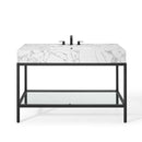 Kingsley 50" Black Stainless Steel Bathroom Vanity