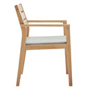 Viewscape Outdoor Patio Ash Wood Dining Armchair Set of 2