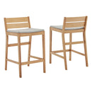 Riverlake Outdoor Patio Ash Wood Bar Stool Set of 2