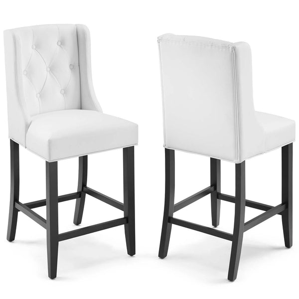 Baronet Counter Bar Stool Faux Leather Set of 2 image