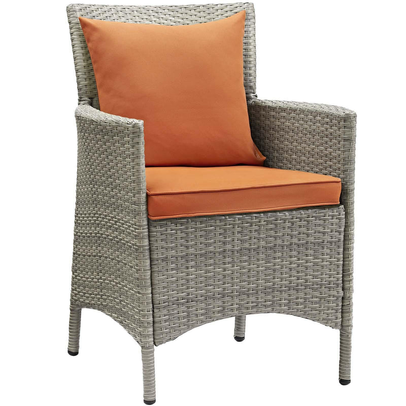 Conduit Outdoor Patio Wicker Rattan Dining Armchair Set of 2