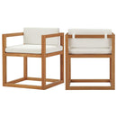 Newbury Outdoor Patio Premium Grade A Teak Wood Accent Armchair Set of 2