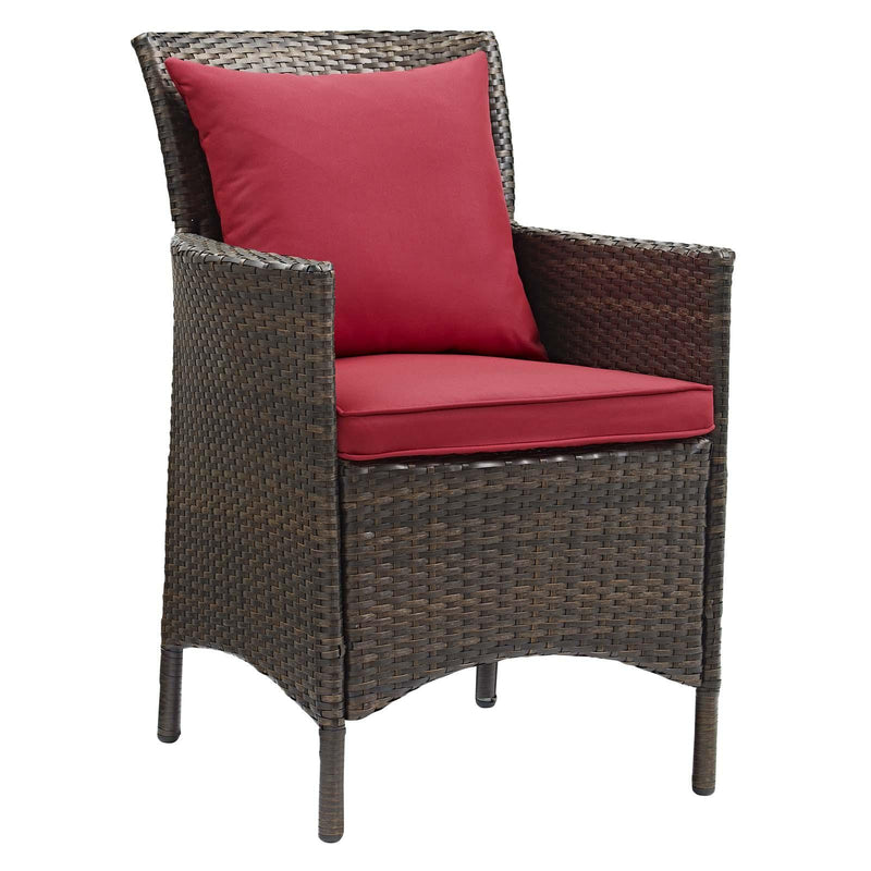 Conduit Outdoor Patio Wicker Rattan Dining Armchair Set of 2