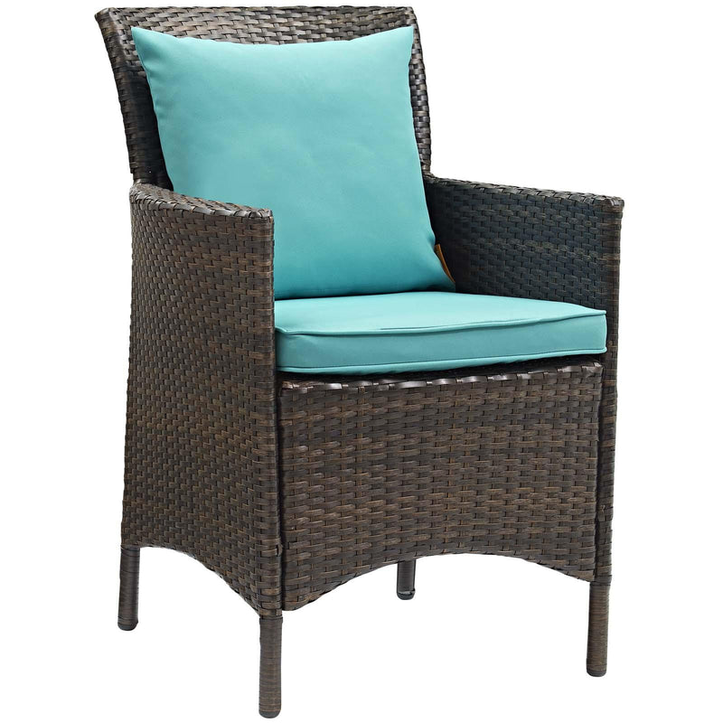 Conduit Outdoor Patio Wicker Rattan Dining Armchair Set of 2