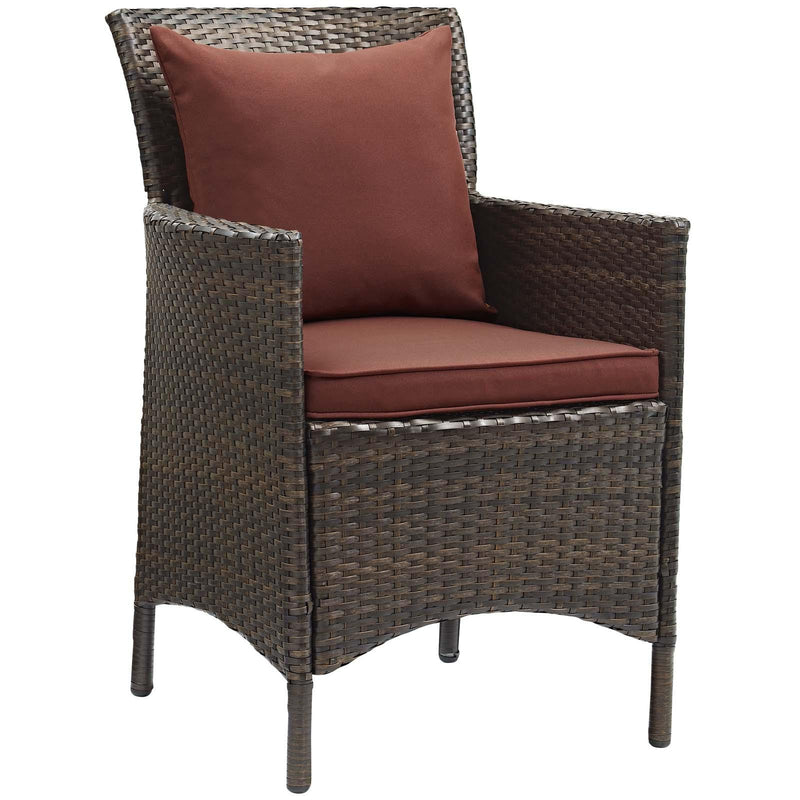 Conduit Outdoor Patio Wicker Rattan Dining Armchair Set of 4