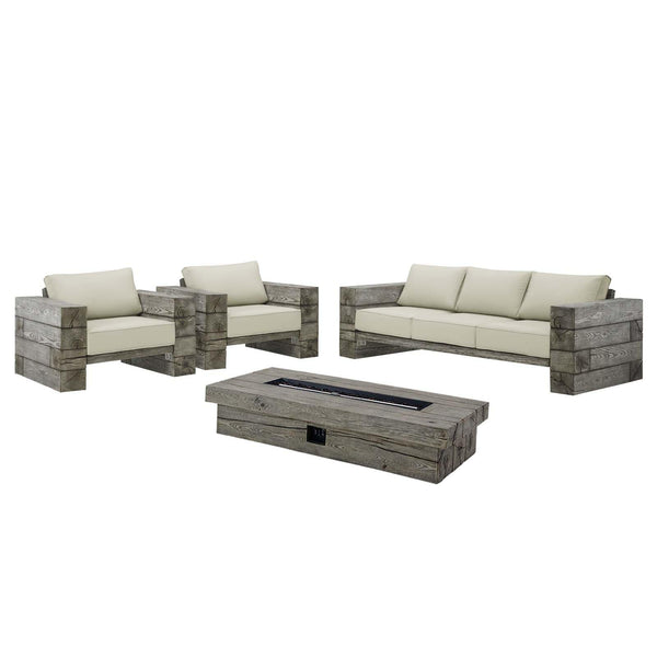 Manteo Rustic Coastal Outdoor Patio Sunbrella� 4 Piece Set