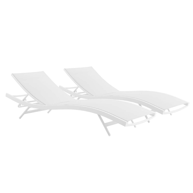 Glimpse Outdoor Patio Mesh Chaise Lounge Set of 2