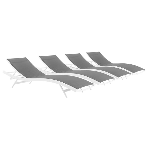 Glimpse Outdoor Patio Mesh Chaise Lounge Set of 4 image