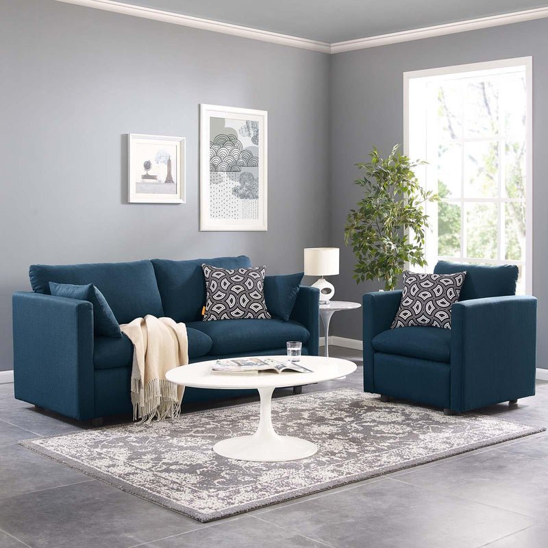 Activate Upholstered Fabric Sofa and Armchair Set