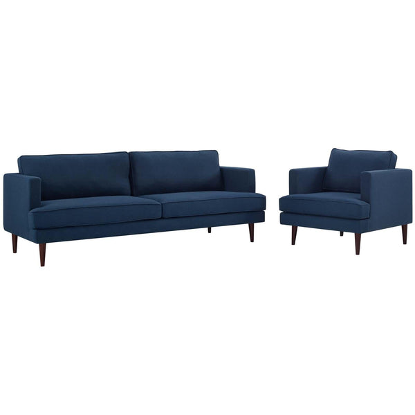 Agile Upholstered Fabric Sofa and Armchair Set image