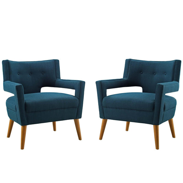 Sheer Upholstered Fabric Armchair Set of 2 image