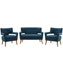 Sheer 3 Piece Upholstered Fabric Set