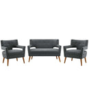 Sheer 3 Piece Upholstered Fabric Set