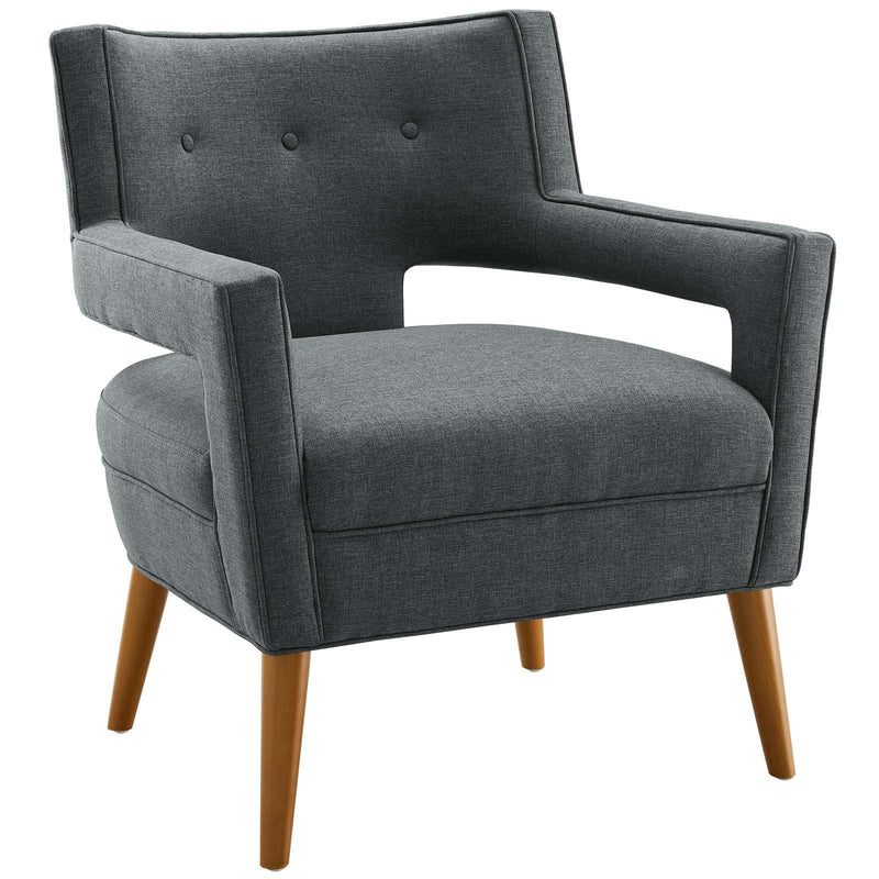 Sheer Upholstered Fabric Armchair Set of 2