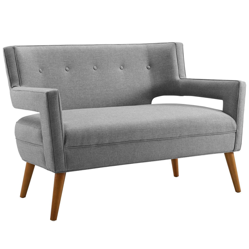 Sheer Upholstered Fabric Loveseat and Armchair Set