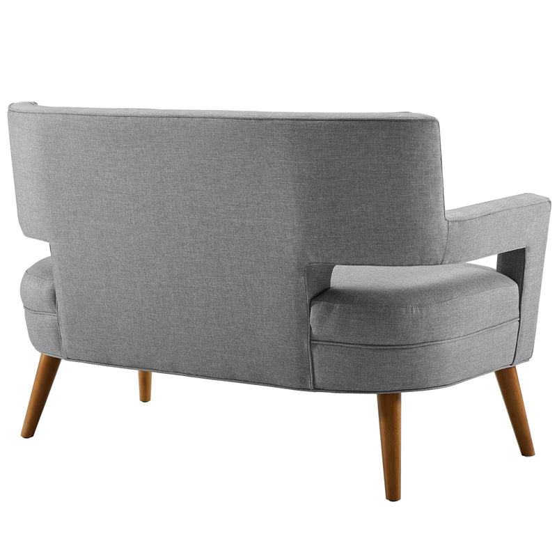 Sheer Upholstered Fabric Loveseat