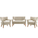 Sheer 3 Piece Upholstered Fabric Set