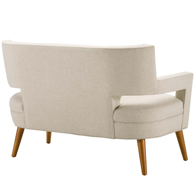 Sheer Upholstered Fabric Loveseat