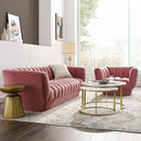 Entertain Vertical Channel Tufted Performance Velvet Sofa and Armchair Set