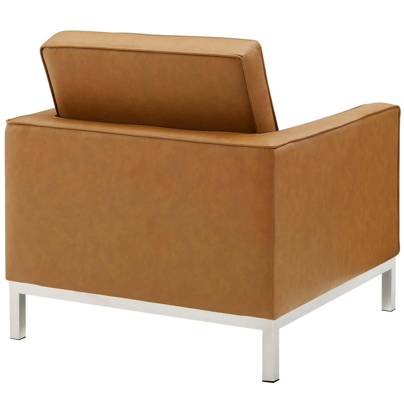 Loft Tufted Upholstered Faux Leather Armchair