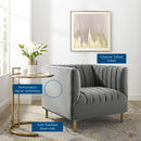 Shift Channel Tufted Performance Velvet Armchair