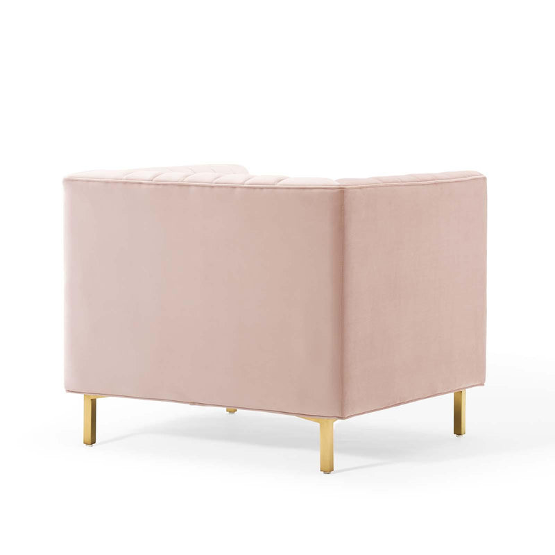 Shift Channel Tufted Performance Velvet Armchair