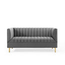 Shift Channel Tufted Performance Velvet Loveseat