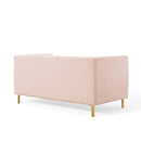 Shift Channel Tufted Performance Velvet Loveseat