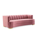 Encompass Channel Tufted Performance Velvet Curved Sofa
