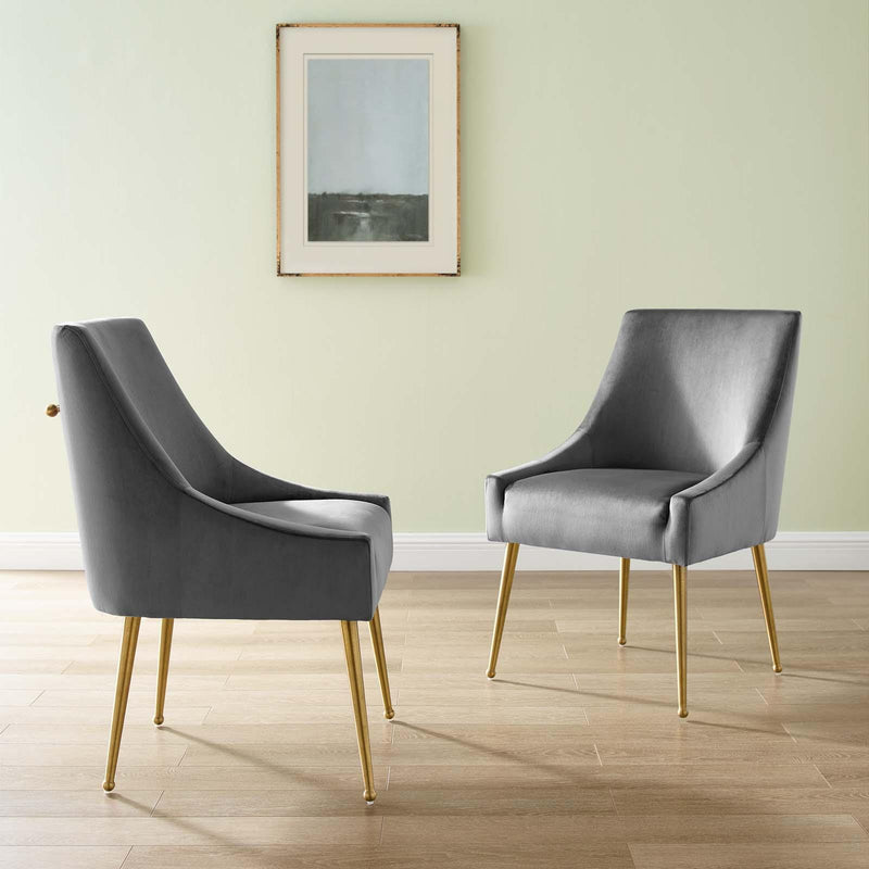 Discern Upholstered Performance Velvet Dining Chair Set of 2