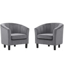 Prospect Channel Tufted Performance Velvet Armchair Set of 2