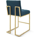 Privy Gold Stainless Steel Upholstered Fabric Counter Stool Set of 2