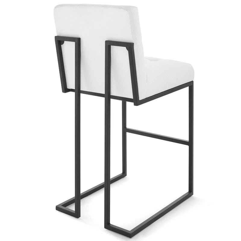 Privy Black Stainless Steel Upholstered Fabric Bar Stool Set of 2