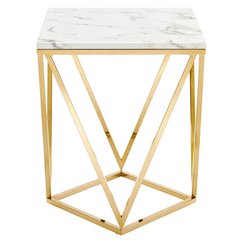 Vertex Gold Metal Stainless Steel End Table