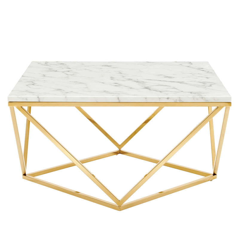 Vertex Gold Metal Stainless Steel Coffee Table image