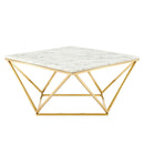 Vertex Gold Metal Stainless Steel Coffee Table