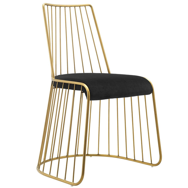 Rivulet Gold Stainless Steel Performance Velvet Dining Chair image
