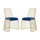 Rivulet Gold Stainless Steel Performance Velvet Dining Chair Set of 2
