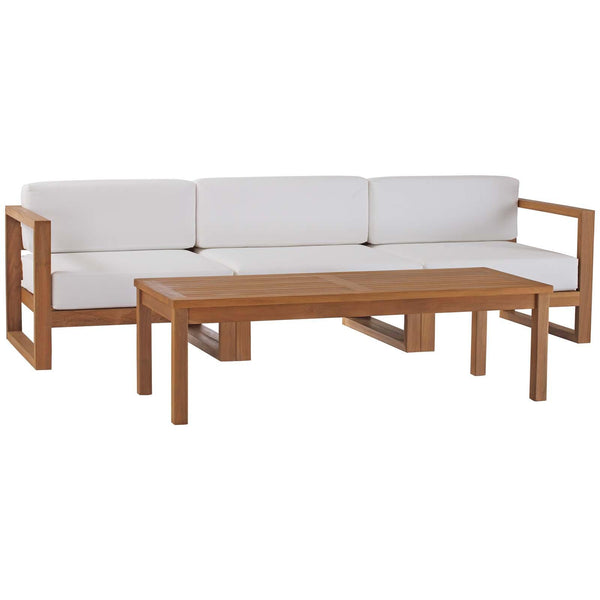 Upland Outdoor Patio Teak Wood 4-Piece Furniture Set image