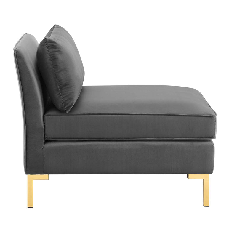 Ardent Performance Velvet Armless Chair